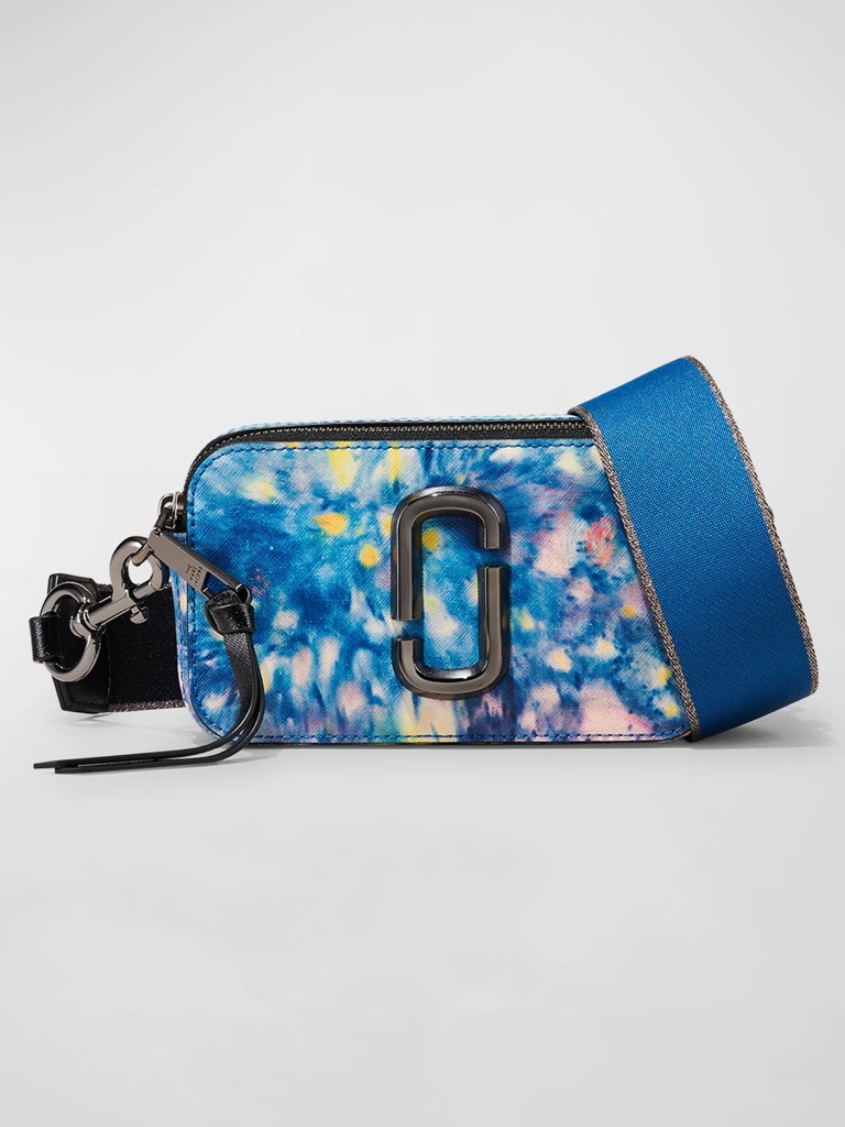 Marc Jacobs Blue Tie-Dye Snapshot Camera Bag With Wide Strap